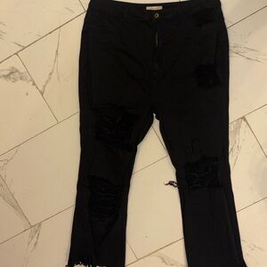 Aphrodite Midnight Black Ripped Boyfriend Jeans